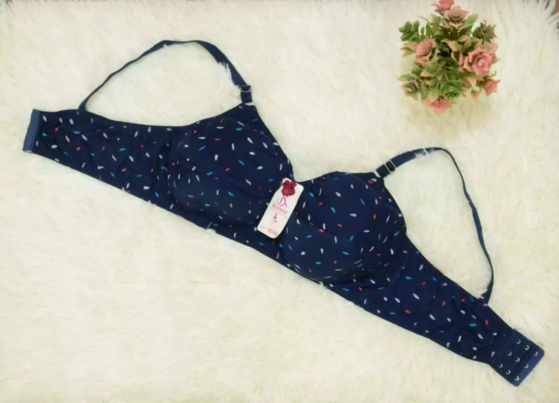 Soft Cotton Light Padded Bra - Blue