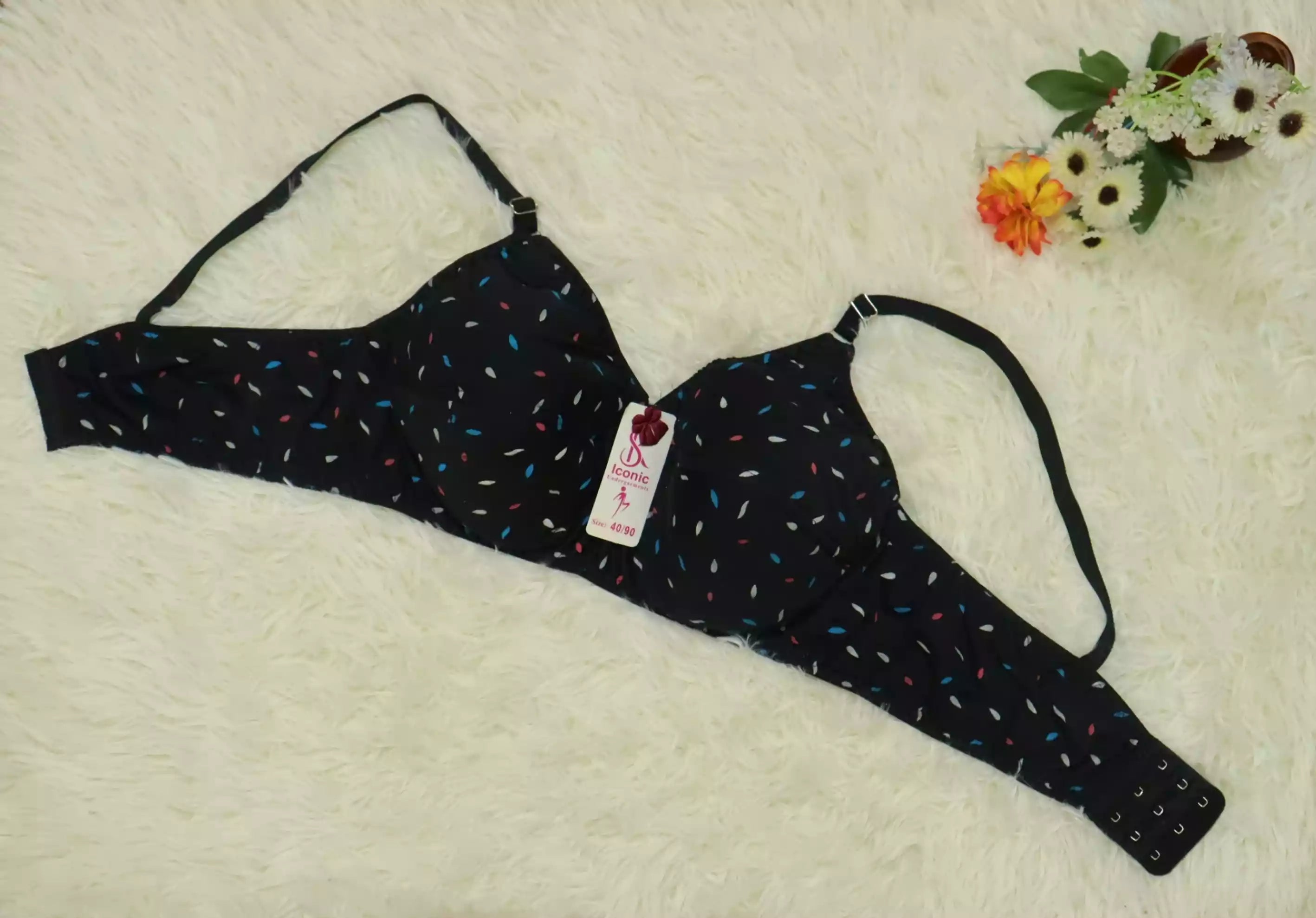 Soft Cotton Light Padded Bra - Black