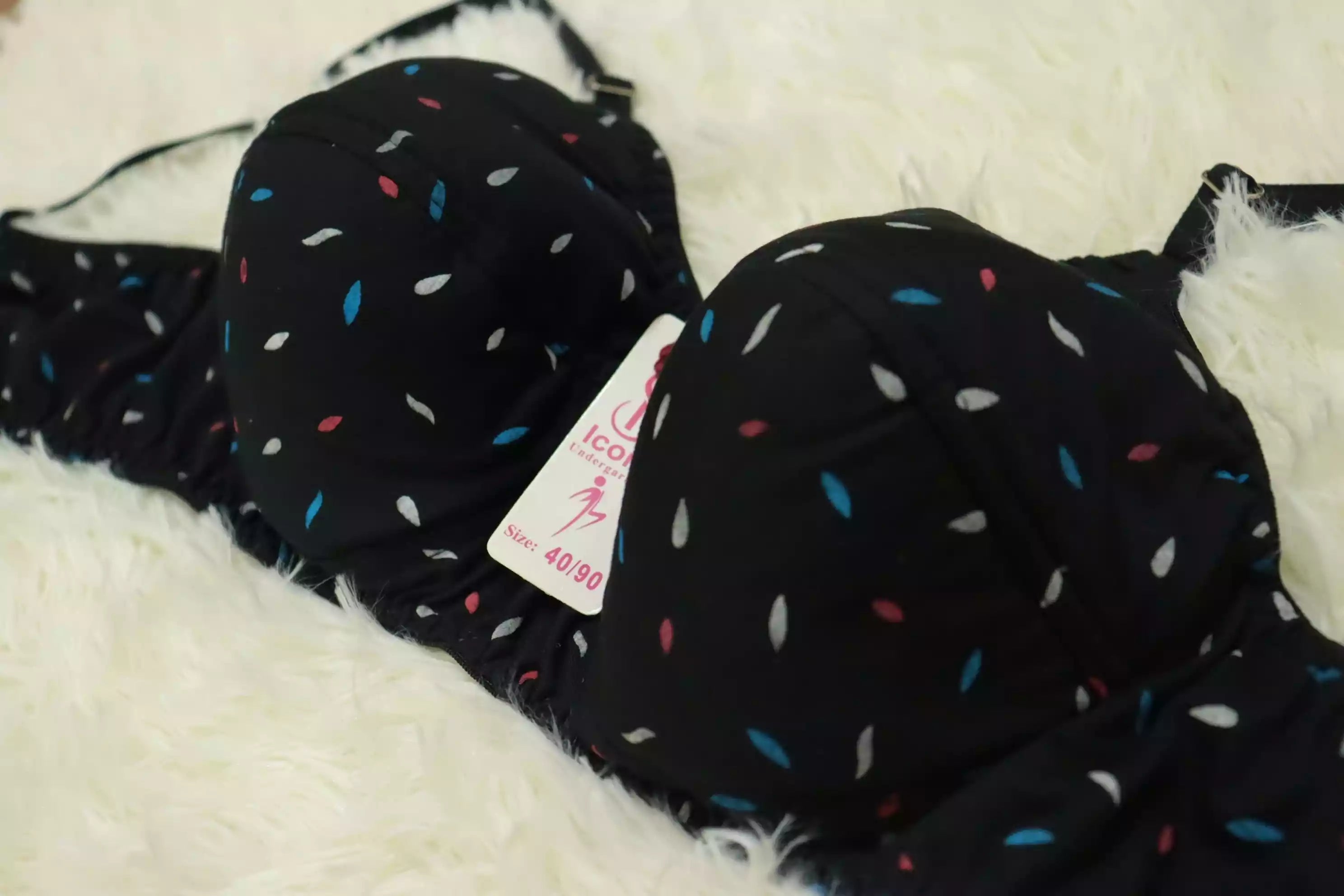 Soft Cotton Light Padded Bra - Black